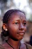 Bahir Dar, Begemder, Ethiopia, 1973 - A young girl, with a tattoo of a Coptic cross.