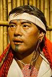 Xiulin, Hualien, Taiwan, 2014 - A life-size display of a Truku aboriginal man in Taroko National Park.