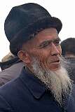 Kashgar, Xinjiang-Uyghur, China, 2011 - An Uyghur man at Kashgar Livestock Market.