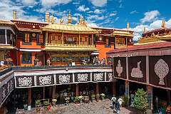 Lhasa, Tibet, China, 2023 - In the Jokhang temple, considered the most sacred and important temple in Tibet.