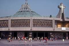 México City, Mexico, 1980 - The modern Basilica of Our Lady of Guadalupe, built in 1974-1976.