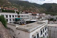Lhasa, Tibet, China, 2023 - Drepung Monastery, the largest of all Tibetan Buddhist monasteries, founded in 1416.
