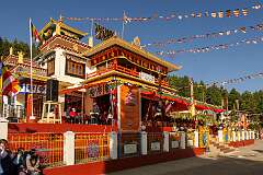 Bomdila, Arunachal Pradesh, India, 2023 - The Upper Gompa of the Gontse Gaden Rabgyel Ling Buddhist Monastery.
