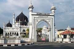 Alor Setar, Kedah, Malaysia, 2017 - Masjid Zahir, the Kedah State mosque, built in 1912. Its five domes represent the five Islamic precepts.