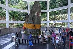 Kardo, Arunachal Pradesh, India, 2023 - The Shiv Linga at the Hindu Shree Sidheshwar Nath Temple in the Ziro Valley.