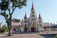 Larantuka, Flores, Indonesia, 2019 - The Cathedral Church of the Queen of the Rosary in the east of the island of Flores.
