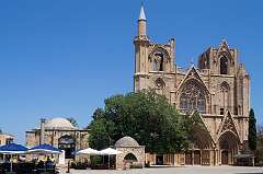 Gazimağusa (Famagusta), North Cyprus, 2016 - The Lala Mustafa Paşa Camii, formerly Cathedral of Saint Nicholas, built between 1298 and 1312 and coverted into a mosque in 1571.