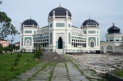 Medan, Sumatra, Indonesia, 2017 - The Masjid Raya Al-Mashun, the Great Mosque, built 1906-1909.