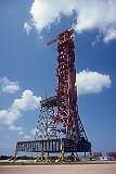 The launch tower of Skylab, the United States' first space station, orbiting Earth from 1973 to 1979, when it fell back to Earth;  John F. Kennedy Space Center.
