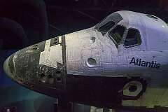 The cabin of the Space Shuttle Atlantis at the Kennedy Space Center Visitor Complex. It made 33 flights, between 1985 and 2011.