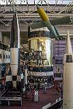 The German V-2, designed by rocket pioneer Wernher von Braun, a breakthrough in missile technology but failed to prevent Germany's defeat in World War II.