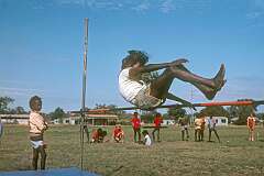 Barunga, NT, Australia, 1982 - High jump at the school's Sports Day.