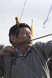 Ulaanbaatar, Mongolia, 2011 - Mongolian archery during a “mini-Naadam” in Gorkhi-Terelj National Park.