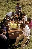 Nhlangano, Eswatini, 1974 - Playing Monopoly at Evelyn Baring High School.