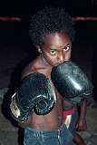 Saibai Island, Queensland, Australia, 2002 - Striking a martial pose, Torres Strait Islands.
