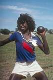 Barunga, NT, Australia, 1982 - Shot put at the school sports day.