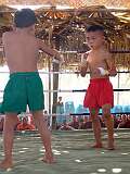 Taungale, Kayin State, Myanmar, 2006 - Traditional boxing match, Karen New Year celebrations.