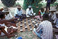 Victoria River Downs, NT, Australia, 1981 - Aboriginal people playing cards.