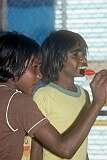 Barunga, NT, Australia, 1982 - Throwing darts in Bamyili (Barunga) School.