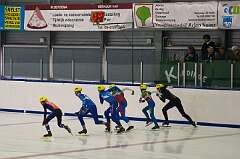 Groningen, Netherlands, 2018 - Start of an ice-skating race at the IJsbaan (ice rink) Kardinge.