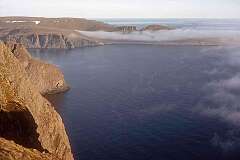 Nordkapp, Finnmark, Norway - View from North Cape to Knivskjellodden, the northernmost point on the island of Magerøya.