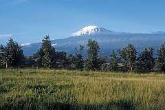 Moshi, Kilimanjaro, Tanzania - Mount Kilimanjaro, 5,895 metres above sea level and about 4,900 metres above its plateau base.