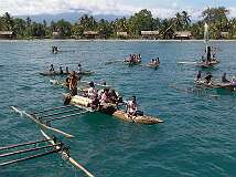 Kewansasap, Oro Province, Papua New Guinea - View to Kewansasap village, on the east coast.
