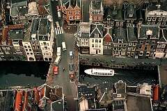 Utrecht, Netherlands - View from the Dom church tower to the Oude Gracht (Old Canal) in the city centre.