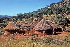 Nzhelele, Limpopo, South Africa - Venda rondavels in Nzhelele in northern Limpopo Province, in 1975.