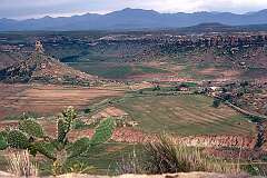 Thaba Bosiu, Maseru, Lesotho - The view to Qiloane Hill and Machache mountain from the top of Thaba Bosiu.