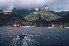 Hakahetau, Marquises, French Polynesia - View to Hakahetau on Ua Pou island, in the Marquesas Islands.