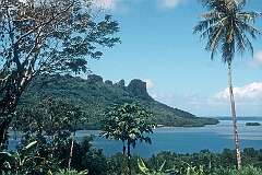 Kolonia, Pohnpei State, Micronesia - View to Paipalap (Sokehs Rock) on Sokehs island, from Pohnpei island.