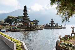 Candikuning, Bali, Indonesia - In the Pura Ulun Danu Beratan, a major Hindu water temple complex on the shores of Lake Bratan near Bedugul.