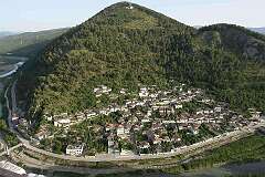 Berat, Albania - The Gorica District and the Osum river, from Berati Citadel.